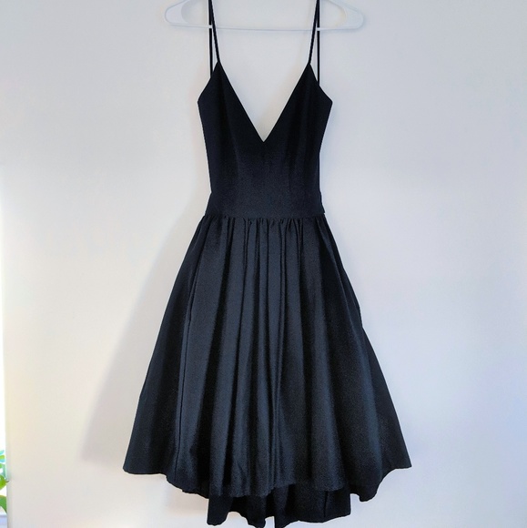 Emille Dresses & Skirts - Backless Navy Dress w/ full skirt & pleats